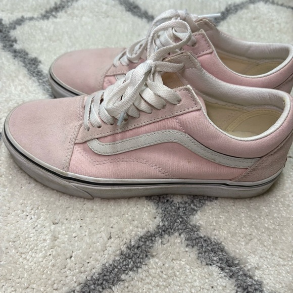 Vans Old Skool Shoes Pink Suede Classic Low Top Sneakers Blushing White - Picture 4 of 12